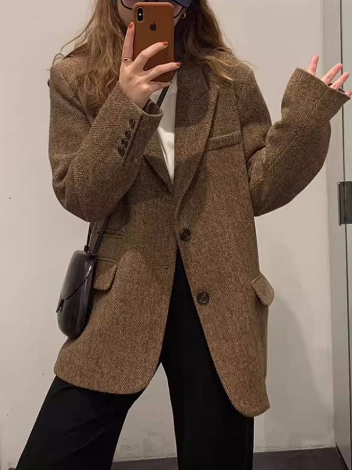 Damen Übergroßer Wollblazer Drune