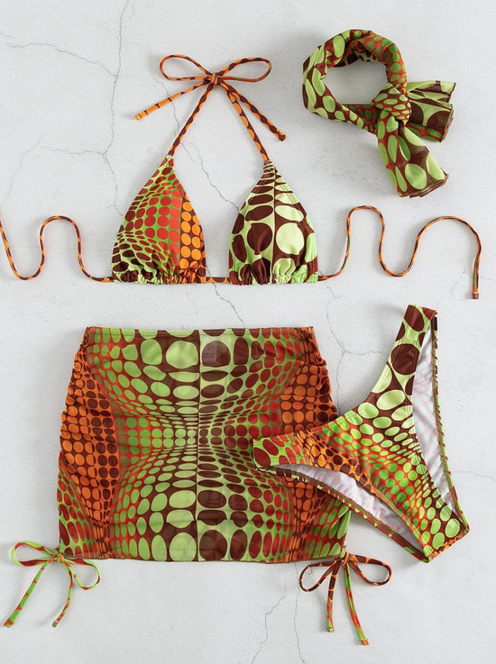 Damen Triangel-Bikini mit Rock Drune