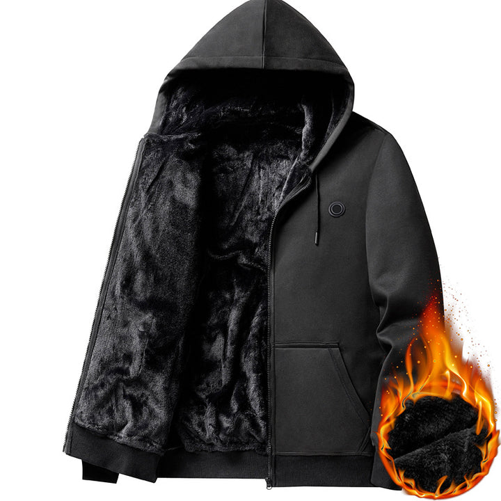 Herren Heizbarer Fleece-Kapuzenpullover Drune