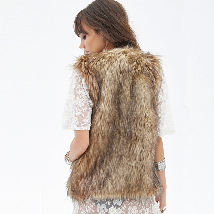 Damen Elegante Kunstpelz-Weste Drune