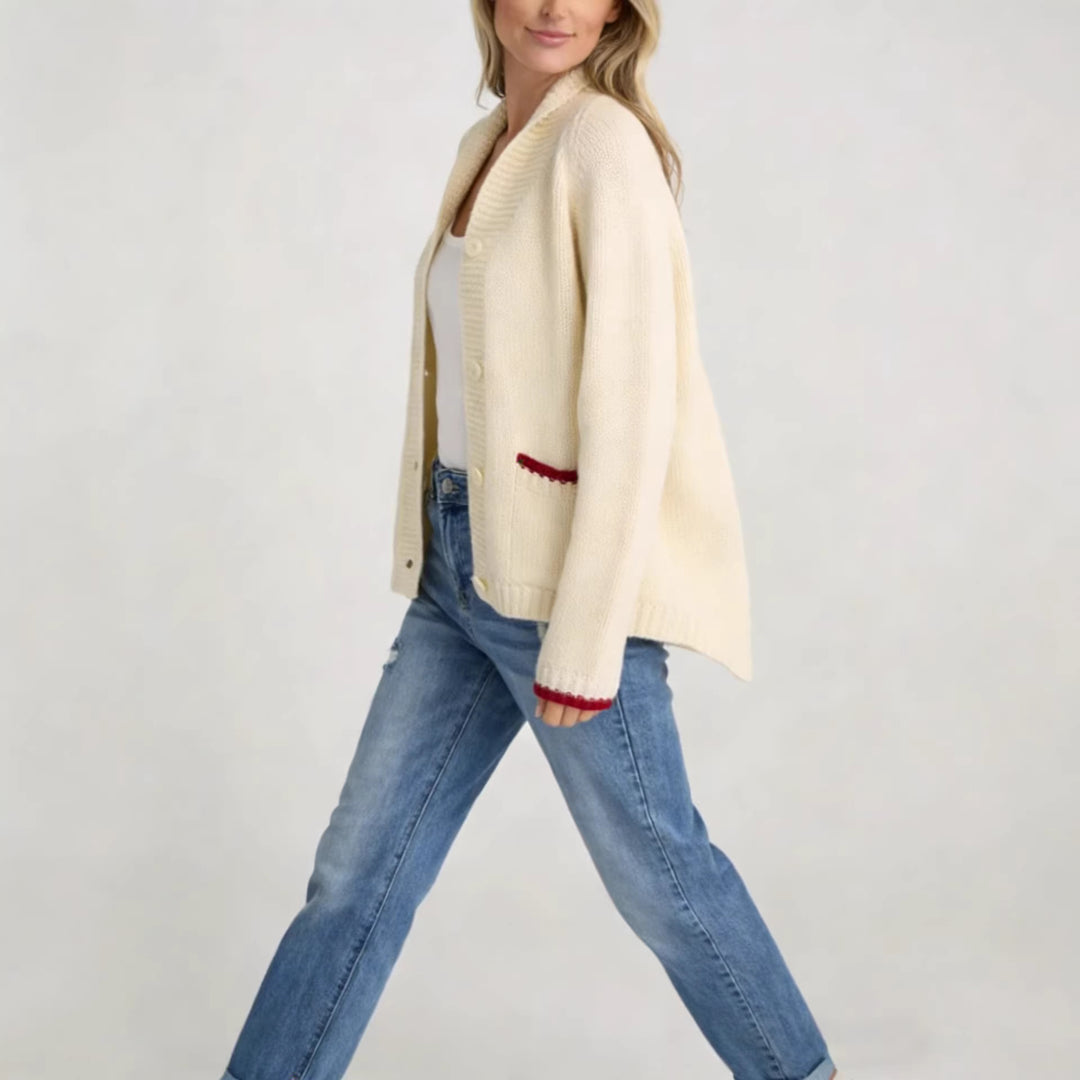 Damen Strickjacke mit kreativem Krabbenmuster Drune