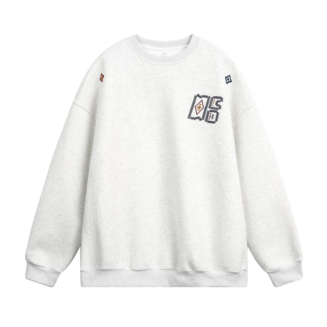 Unisex Oversize-Sweatshirt mit gesticktem Emblem und überschnittener Schulter Drune