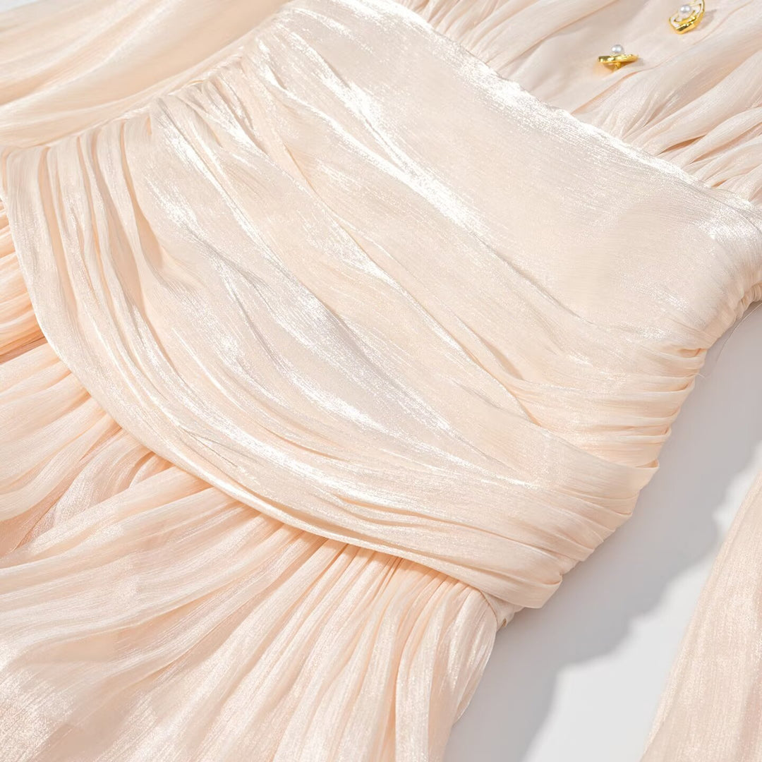 Damen Romantisches Volantminikleid mit Taillen-Korsett und Ballonärmeln Drune