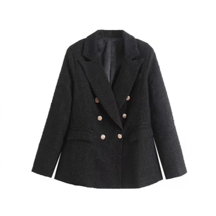 Damen Tweed Blazerjacke mit doppelter Knopfleiste und elegantem Schnitt Drune