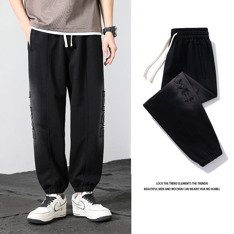 Herren Oversized Jogger-Sweatpants aus Baumwollmix mit Kordelzug und elastischen Bündchen Drune