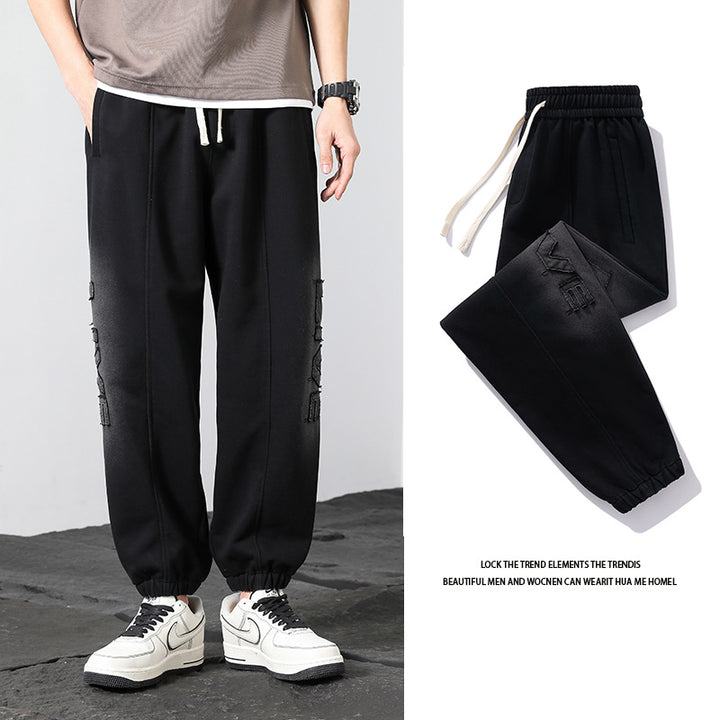 Herren Oversized Jogger-Sweatpants aus Baumwollmix mit Kordelzug und elastischen Bündchen Drune