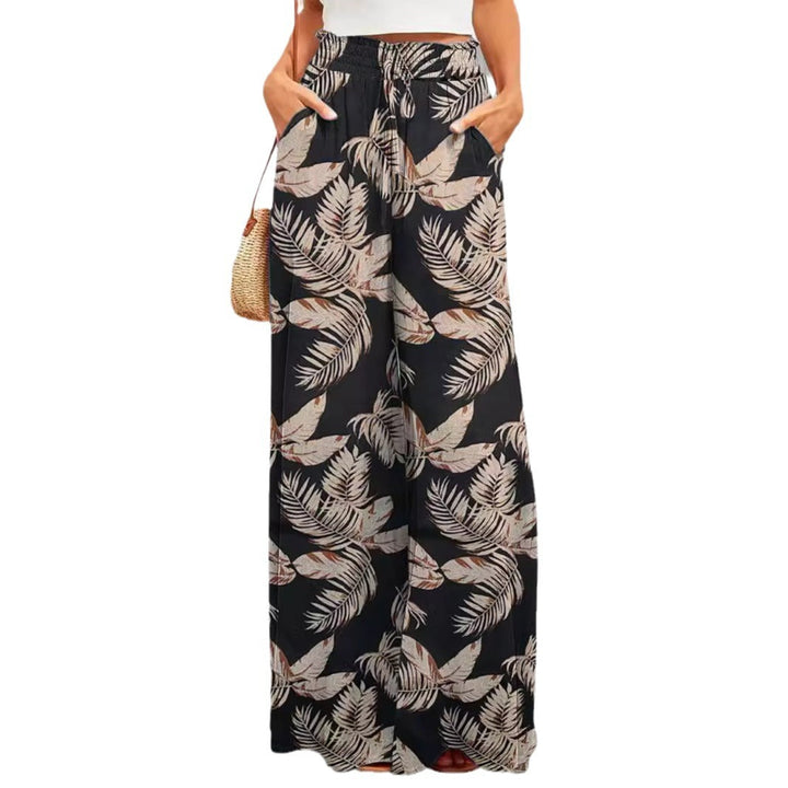 Damen Weite Sommerhose mit buntem Blumenmuster Drune