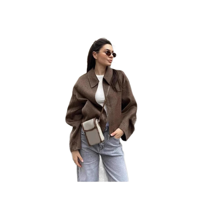 Damen lässige Fleecejacke mit hohem Kragen und praktischen Taschen Drune