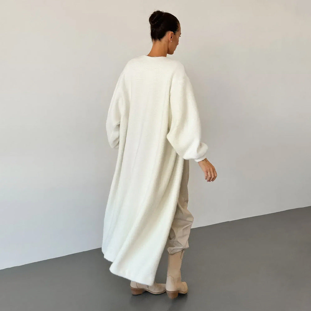 Damen eleganter Bouclé-Mantel Drune