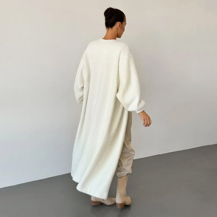 Damen eleganter Bouclé-Mantel Drune