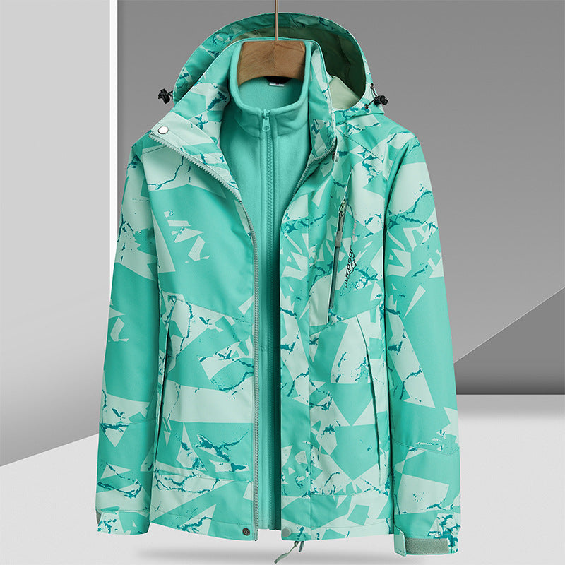 Herren Wasserabweisende Outdoor-Jacke mit integrierter Fleece-Innenjacke Drune