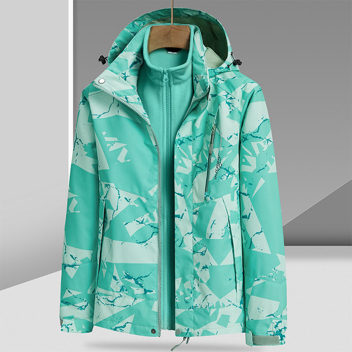 Herren Wasserabweisende Outdoor-Jacke mit integrierter Fleece-Innenjacke Drune