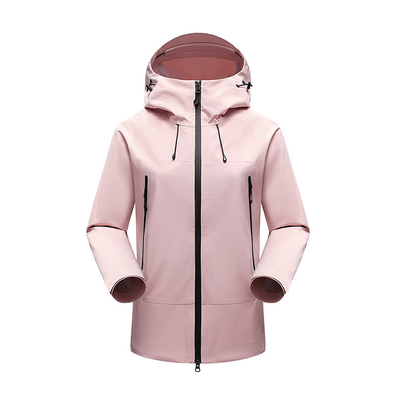 Herren Minimalistische technische dreilagige Softshelljacke mit versiegelten Nähten und wasserdichtem Frontreißverschluss Drune