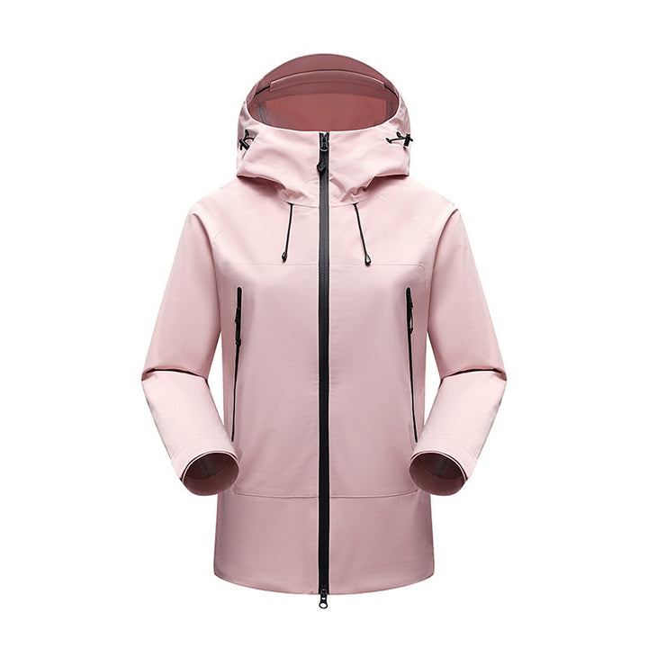 Herren Minimalistische technische dreilagige Softshelljacke mit versiegelten Nähten und wasserdichtem Frontreißverschluss Drune