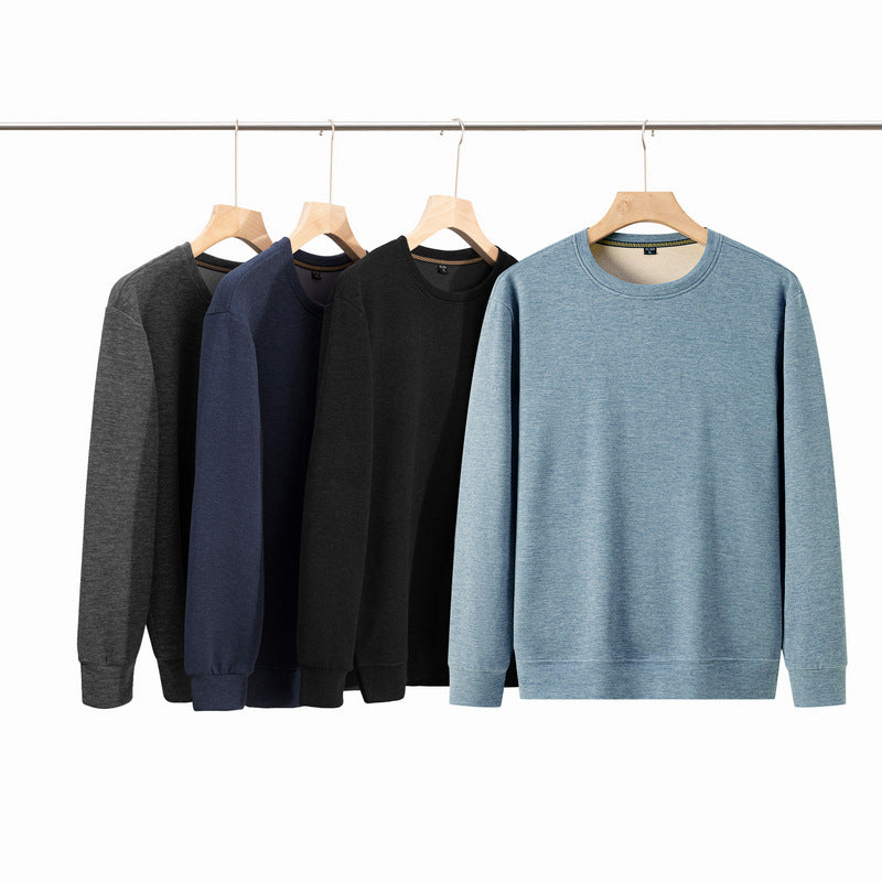 Herren Feines Rundhals-Sweatshirt aus Baumwollmix mit Regular-Fit und Rippbündchen Drune
