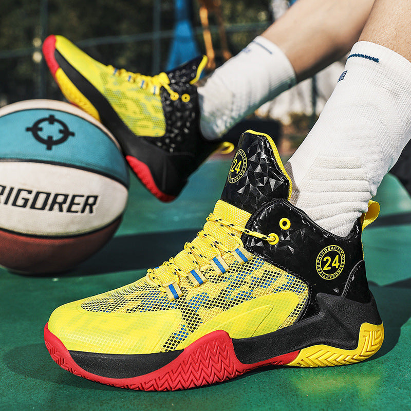 Herren High-Top Basketball-Sneaker mit verstärkter Zehenkappe, stabiler Fersenstütze und multidirektionaler Traktionssohle Drune