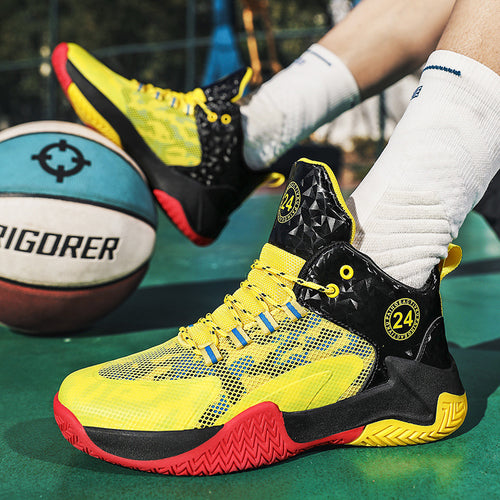 Herren High-Top Basketball-Sneaker mit verstärkter Zehenkappe, stabiler Fersenstütze und multidirektionaler Traktionssohle Drune