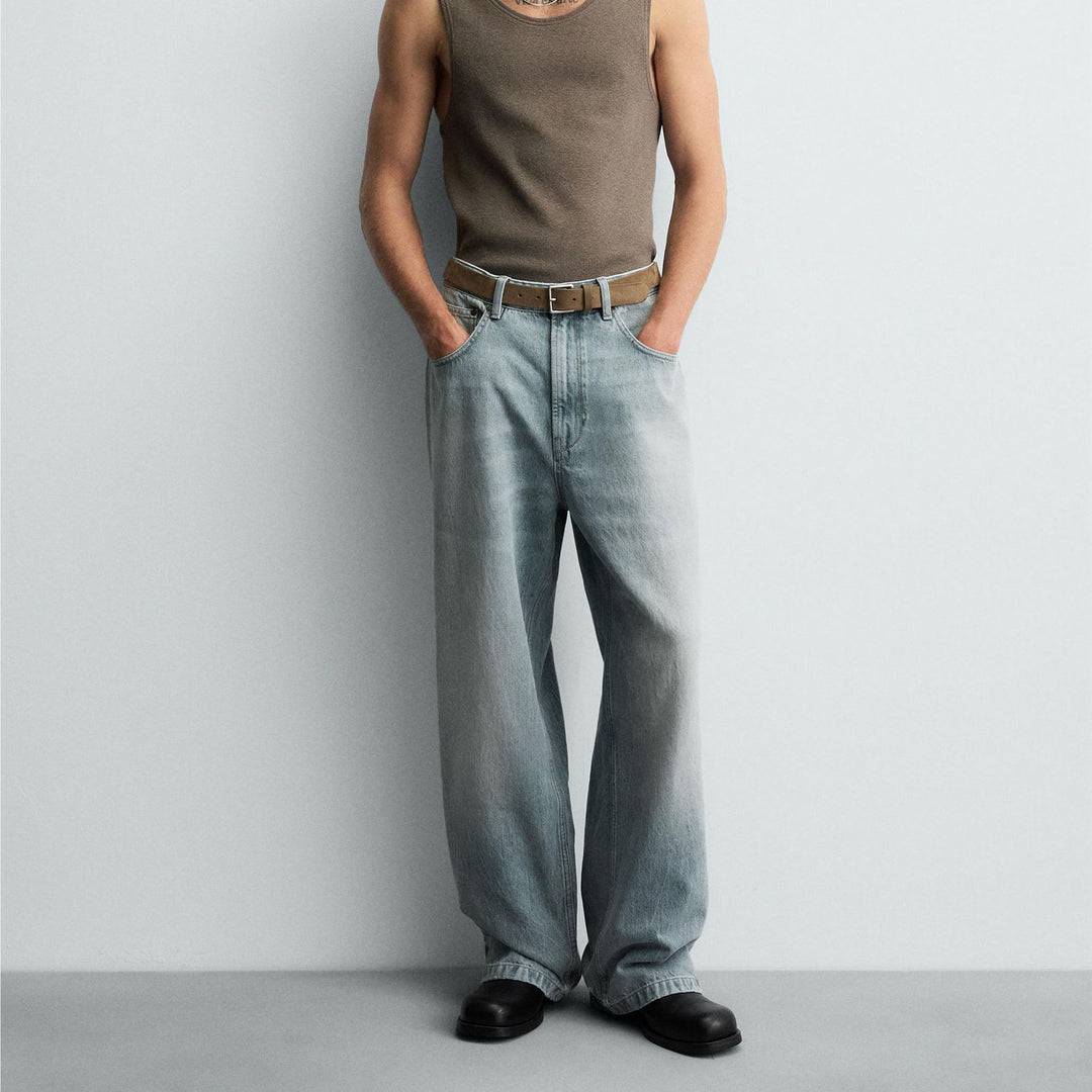 Damen High‑Waist Cropped Wide‑Leg Jeans aus weichem Stretch-Denim Drune
