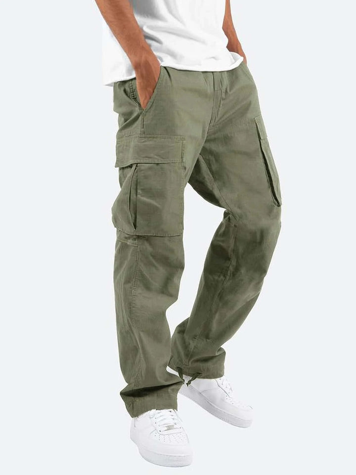 Herren nan lässige Baumwoll Cargo-Hose mit Multi-Taschen und verstellbarem Saum Drune