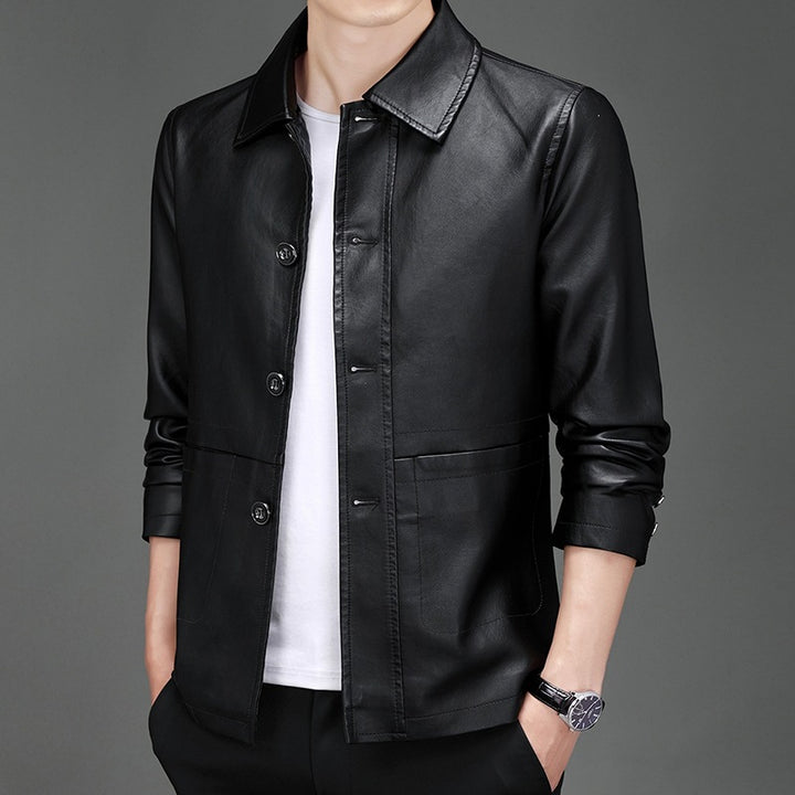 Herren Modische Echtlederjacke Drune