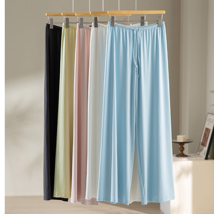 Damen Weite Relax-Hose aus seidigem Modal mit elastischem Bund und Tunnelzug Drune