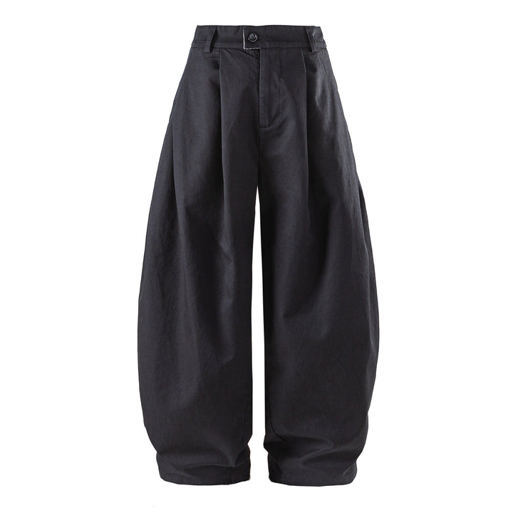 Damen weite High‑Waist‑Culotte mit Kellerfalte und verkürztem Bein Drune