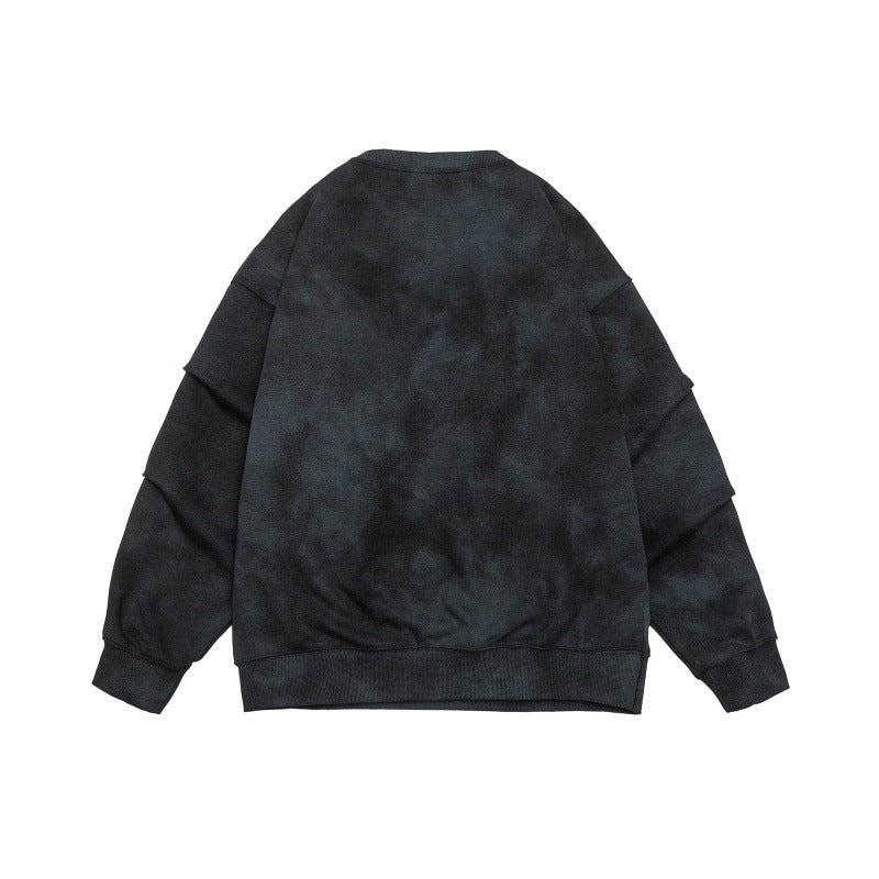 Unisex Oversize-Sweatshirt mit Stonewash-Optik und Ärmel-Druckknöpfen Drune