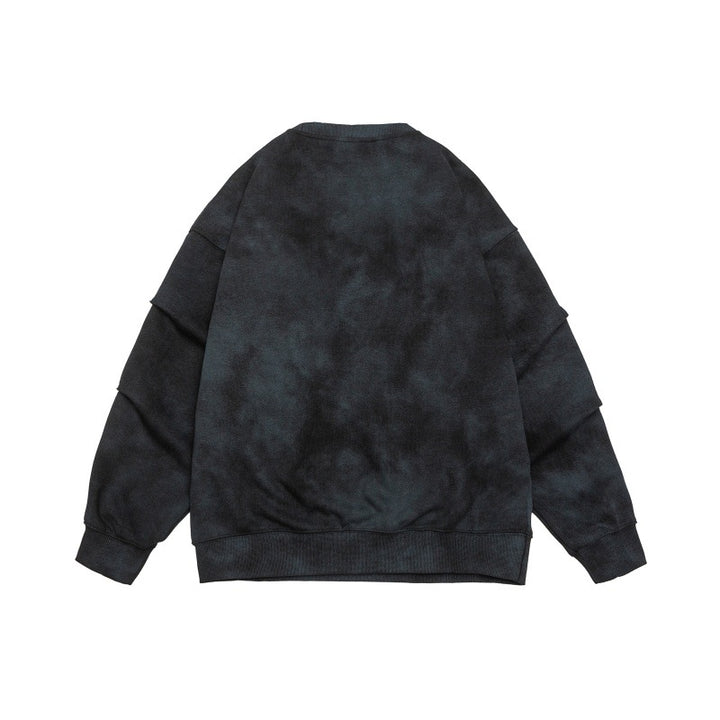 Unisex Oversize-Sweatshirt mit Stonewash-Optik und Ärmel-Druckknöpfen Drune