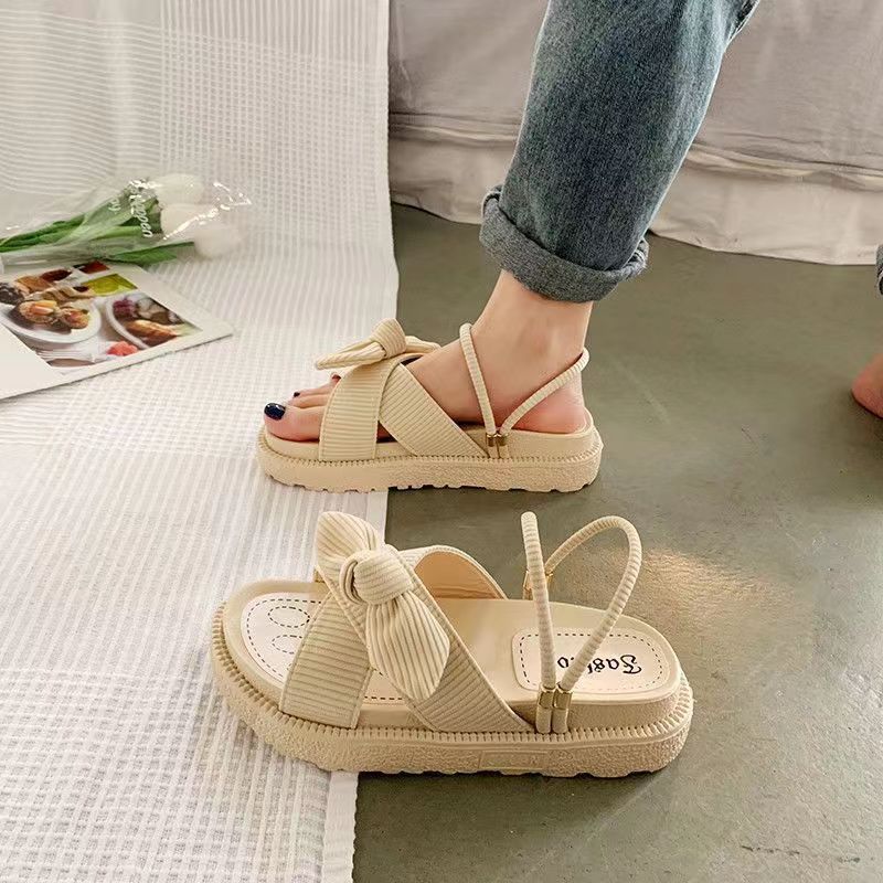 Damen luftige Sandalen mit dekorativem Schleifen-Design Drune
