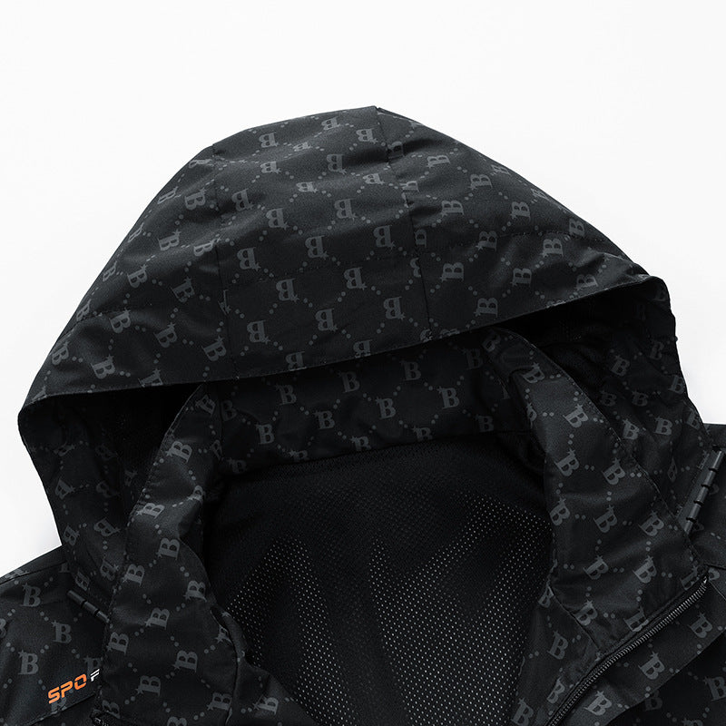 Damen Modische Wasserdichte Funktionsjacke mit Kapuze Drune