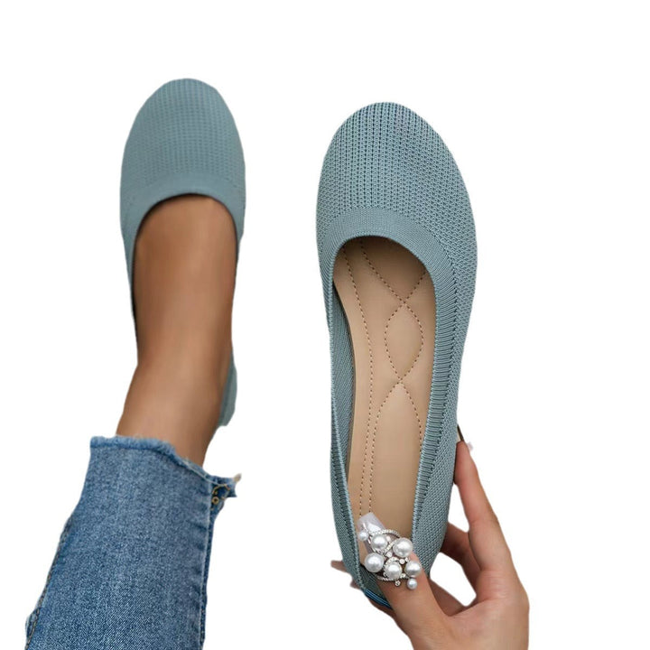 Damen bequeme Textil-Ballerinas im modernen Rippendesign Drune