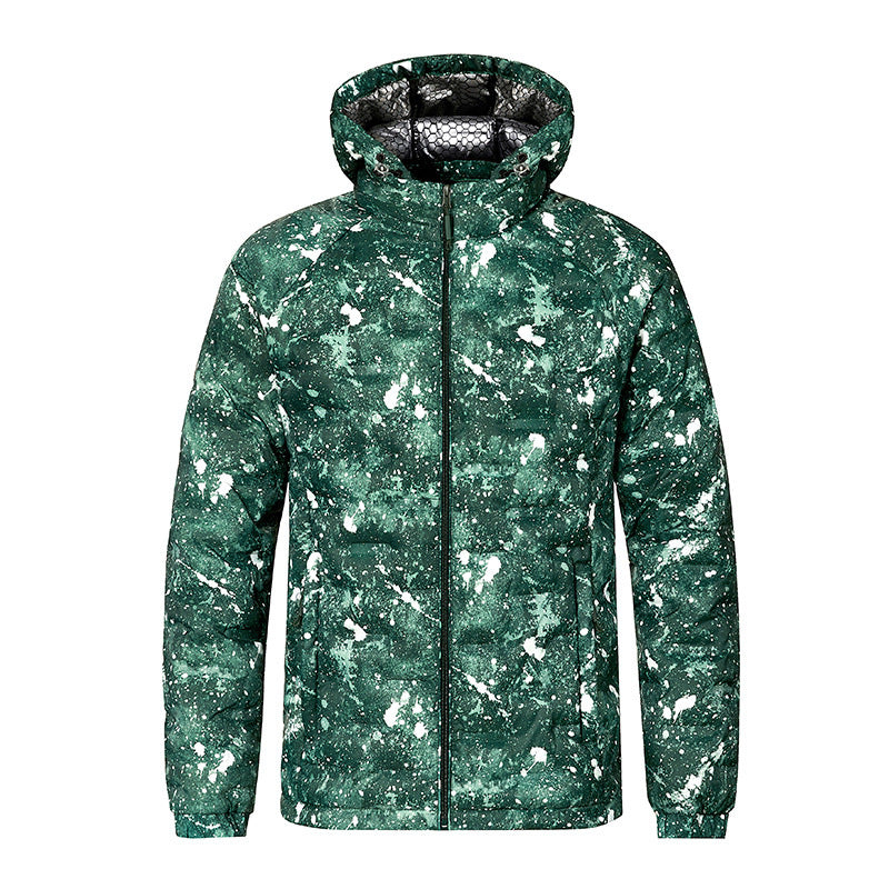 Herren Modische Steppjacke mit Kapuze und innovativem Design Drune