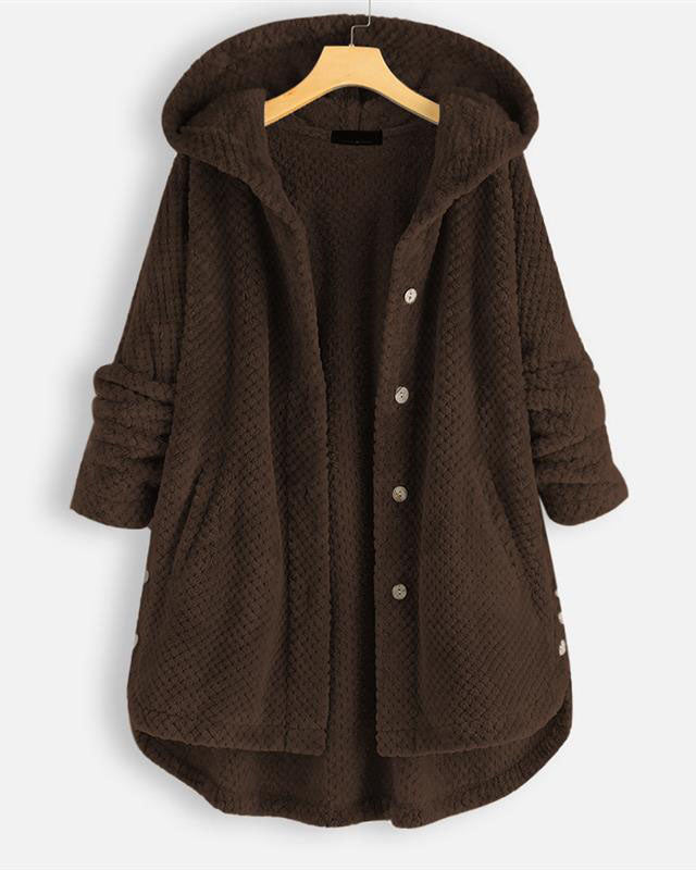 Drune | Abgerundeter Saum Kapuzen Sweatshirtjacke