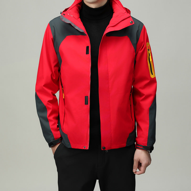 Herren funktionale Outdoorjacke mit wasserdichter Membran und atmungsaktivem Stoff Drune