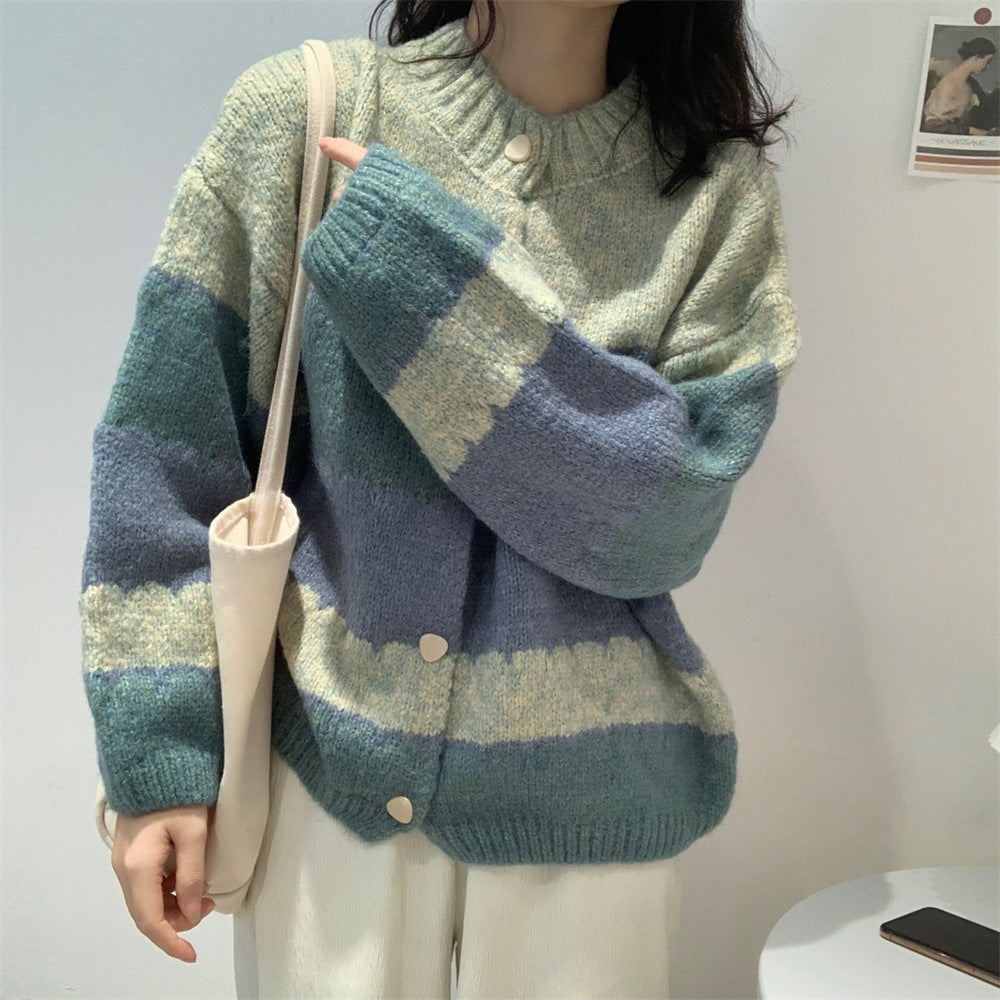 Damen Modischer Strickcardigan mit gemustertem Design Drune