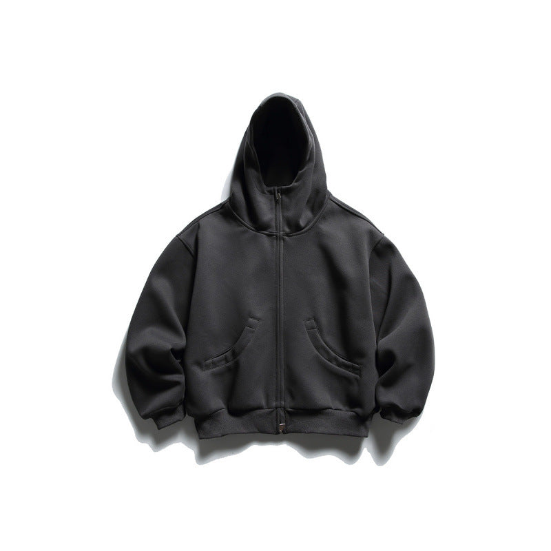 Unisex Oversize Zip-Hoodie mit hohem Kragen und Kängurutaschen Drune