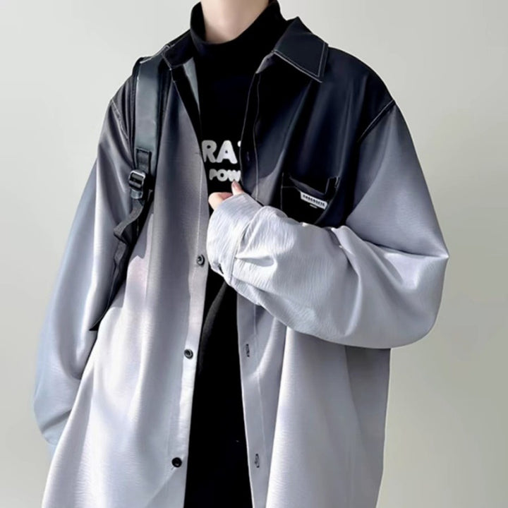 Herren Hemdjacke mit modernem Farbverlauf und praktischer Brusttasche Drune