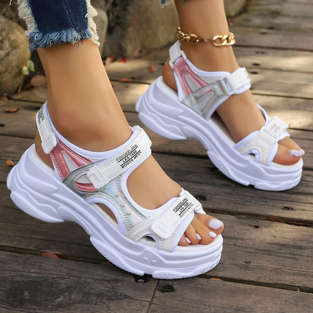 Damen Sportliche Sandalen mit verstellbaren Riemen und gepolstertem Fußbett Drune