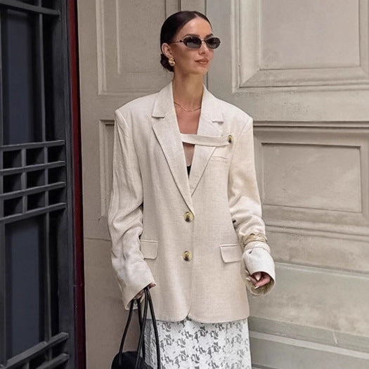 Damen Eleganter Oversized Blazer mit einzigartigem Detail Drune