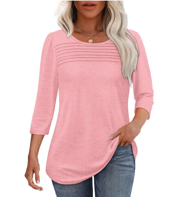 Damen Elegant geschnittenes Oberteil mit gerafften Details Drune