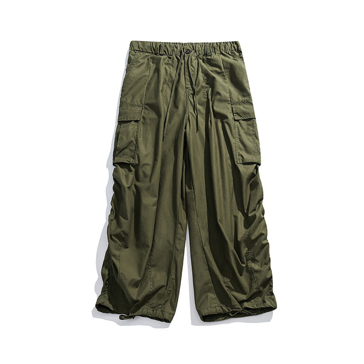 Unisex Weite Cargo-Hose mit Tunnelzugbund, großen Pattentaschen und verstellbarem Saum Drune