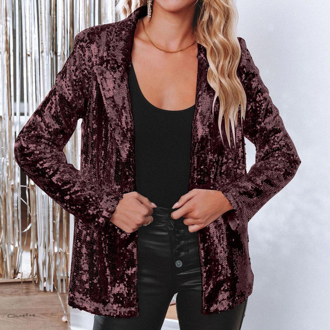 Damen Paillettenjacke mit weitem Schnitt und eleganten Details Drune
