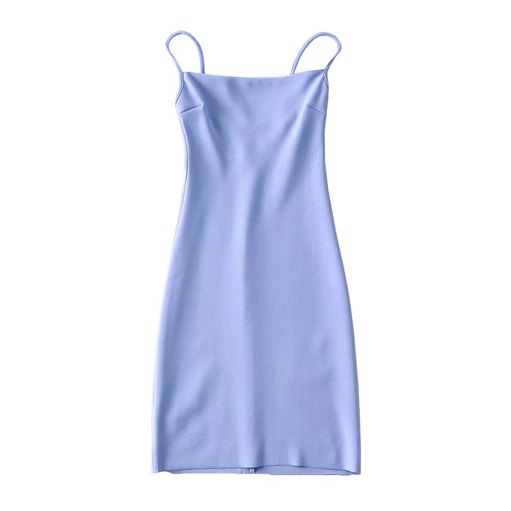 Damen elegantes Spaghettiträger-Kleid Drune