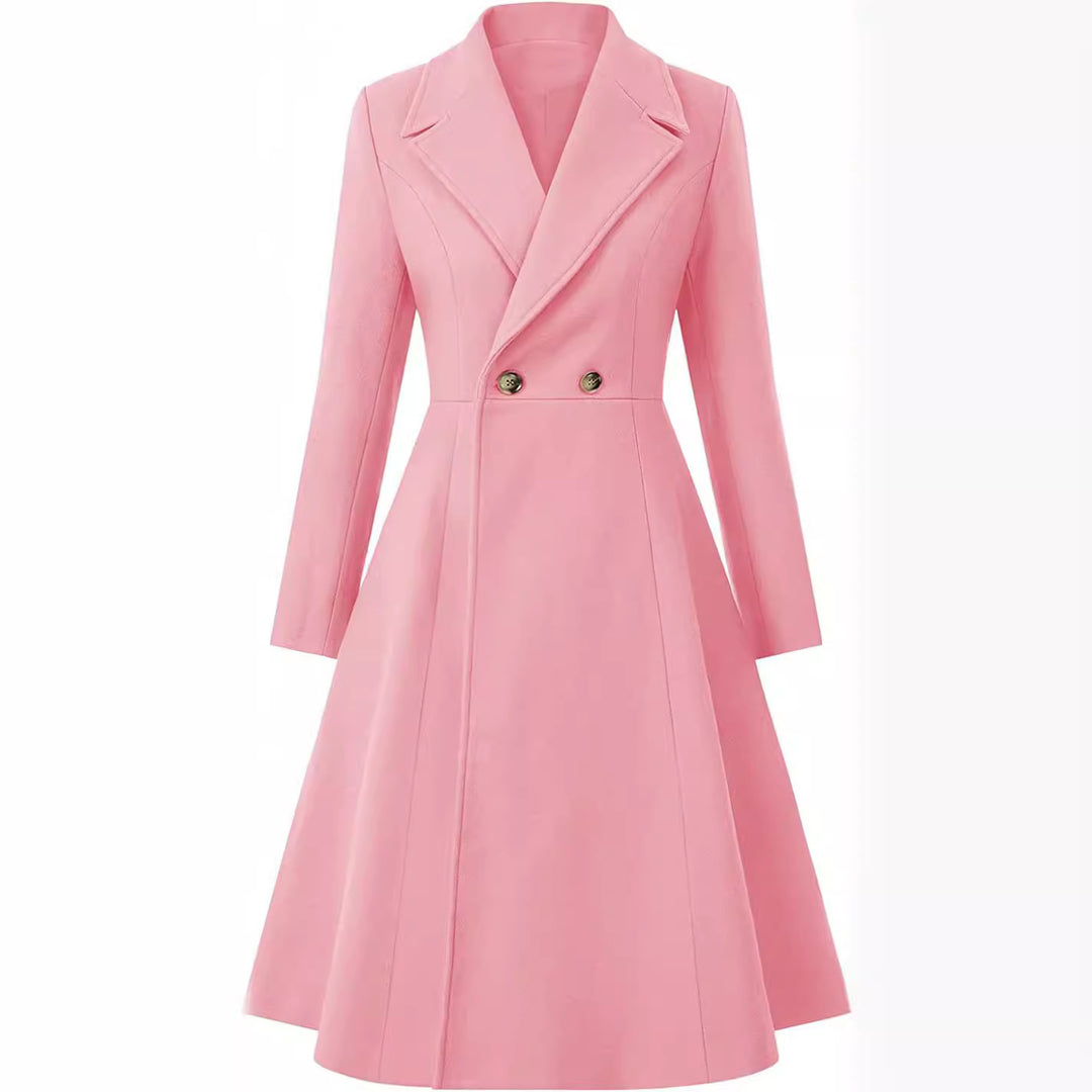 Damen Tailliertes Mantelkleid im A‑Linien‑Tailoring aus Wollmix mit schmaler Taille und ausgestelltem Rock Drune