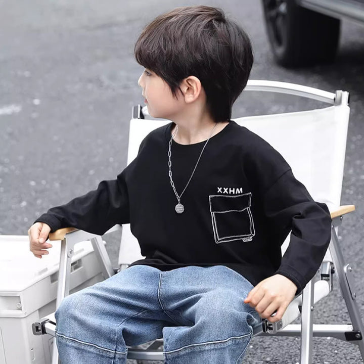 Unisex lässiges langärmliges T-Shirt mit kreativem Druck Drune