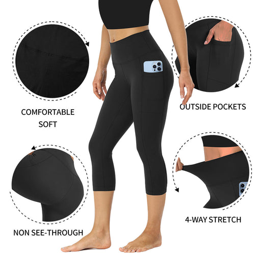 Damen Kompressions-Leggings mit Bauchkontrolle und seitlichen Taschen Drune