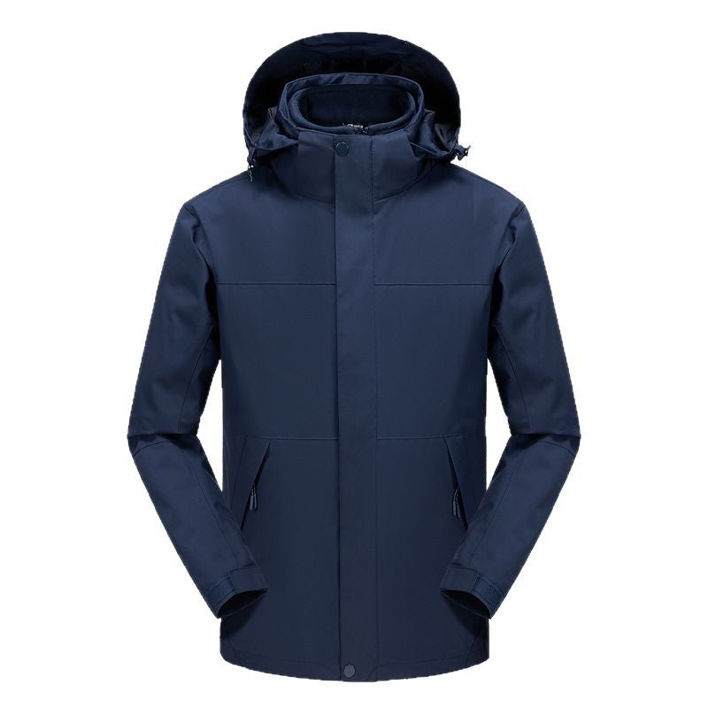 Herren Wasserabweisende Softshell-Jacke mit verstellbarer Kapuze und verdeckten Reißverschlusstaschen Drune