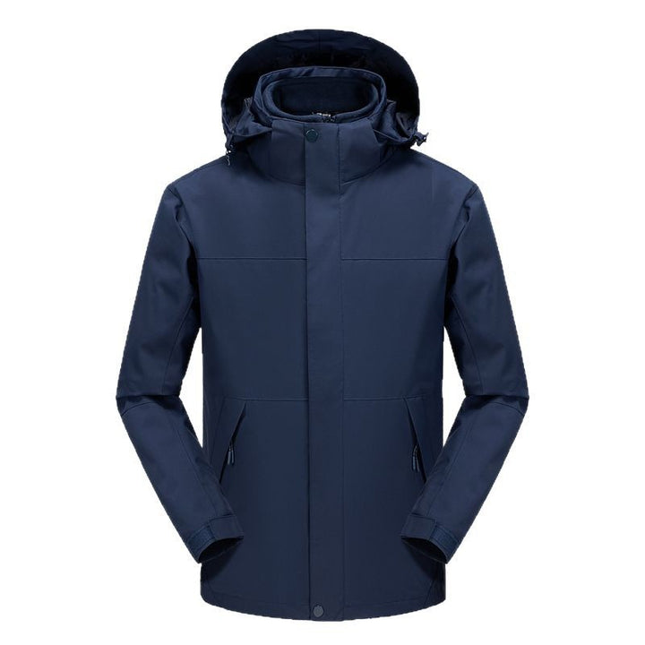 Herren Wasserabweisende Softshell-Jacke mit verstellbarer Kapuze und verdeckten Reißverschlusstaschen Drune