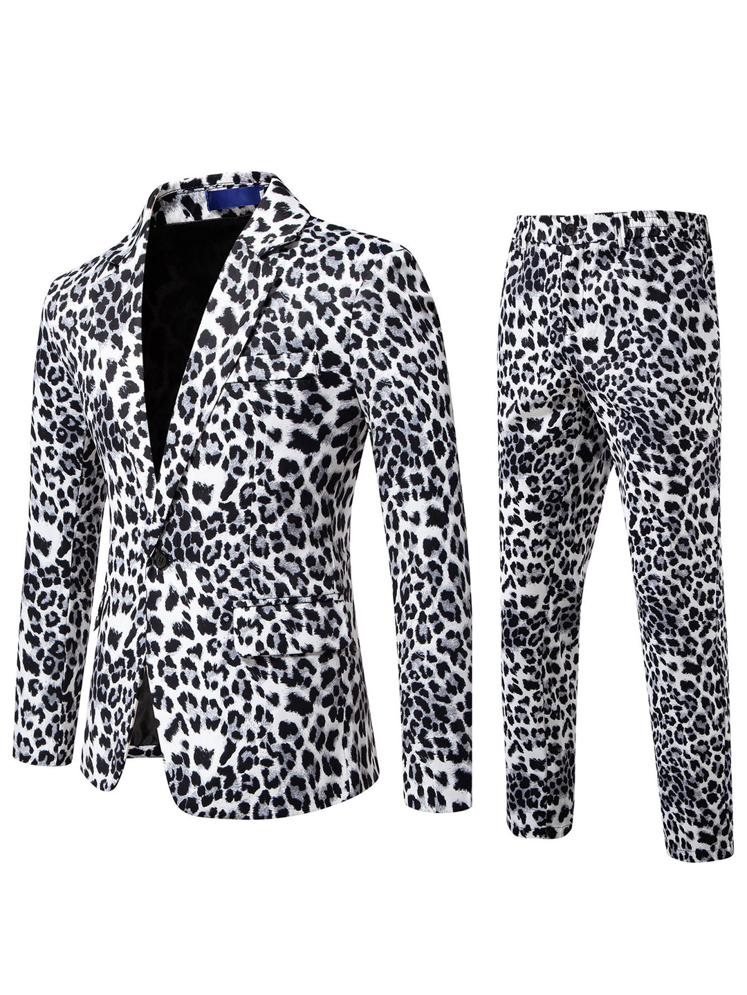 Herren Zweiteiliges Satin-Anzugsset mit grafischem Allover‑Print und schmaler Silhouette Drune