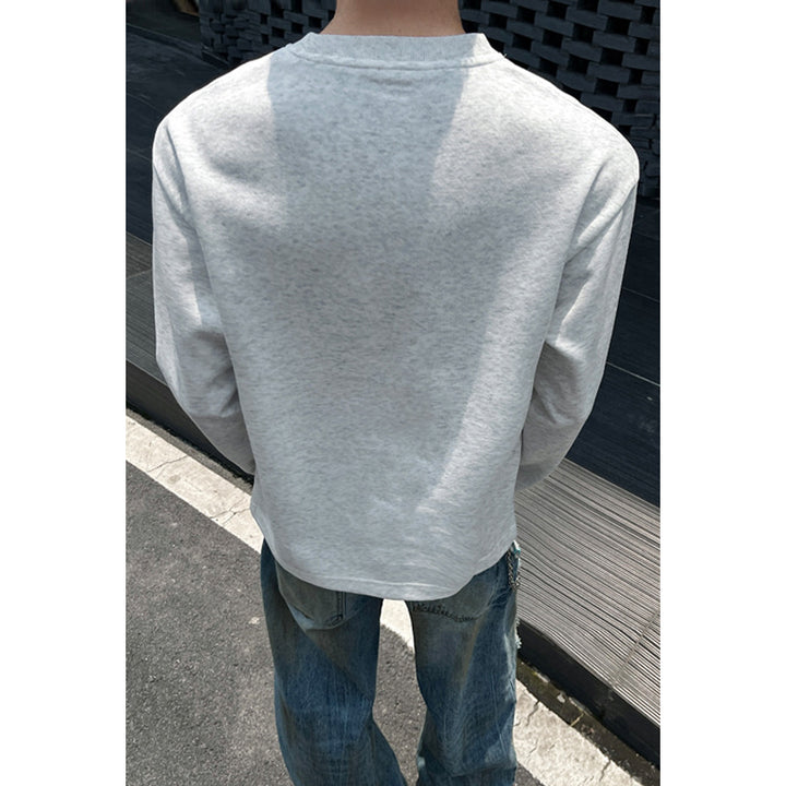 Herren Oversize-Rundhals-Sweatshirt mit überschnittener Schulter und dekorativen Steppnähten Drune